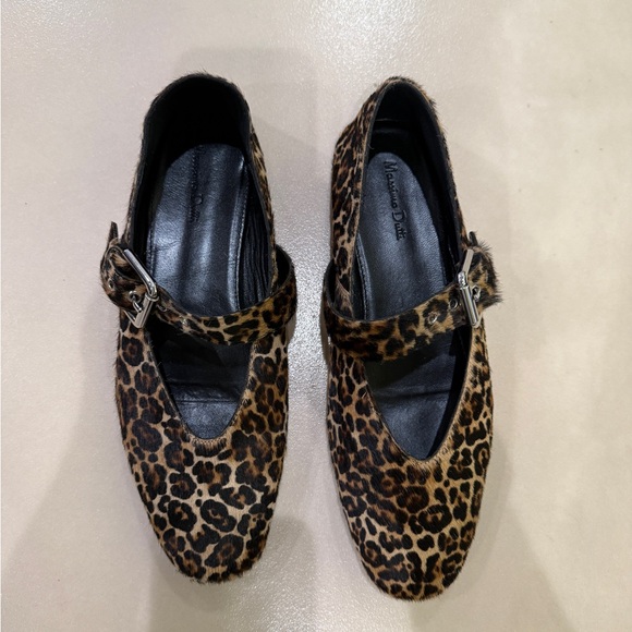 Massimo Dutti Leopard Vintage Ballet Flat Mary Jane - Picture 4 of 8